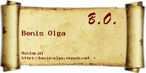 Benis Olga névjegykártya