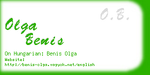 olga benis business card